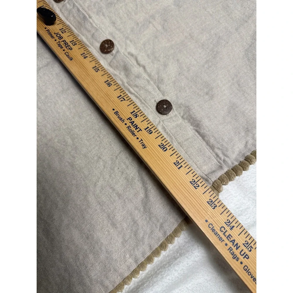 West Elm Pillow Covers Set of 2 24x24 Tan Corduroy Linen Button Back Decorative